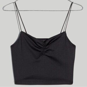 Madewell Women's Flex Sweetheart Crop Tank Top Black Size S